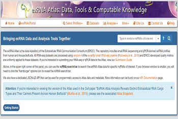 exRNA Atlas--Database of exosomal RNA